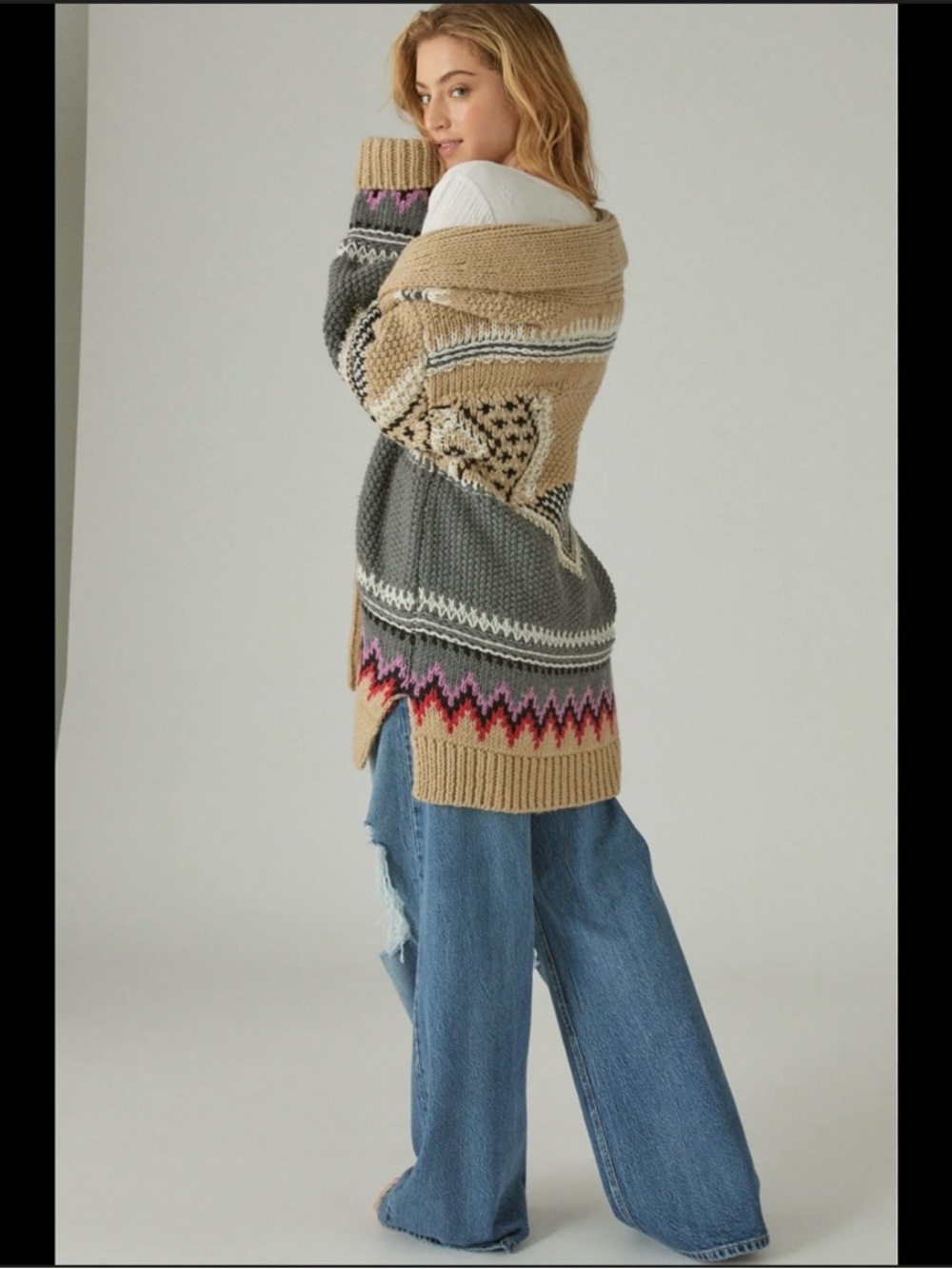 Lucky Brand Aztec Cardigan Sweater - Picture 2 of 8